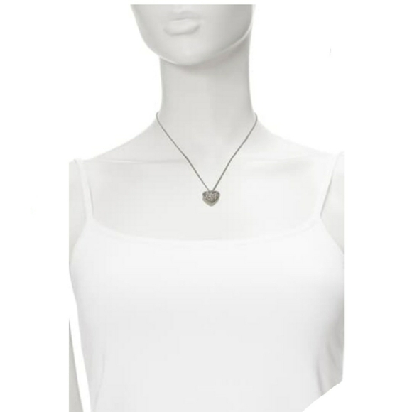 𝅺vince Camuto Pave Crystal Heart Necklace NIB - Picture 2 of 6